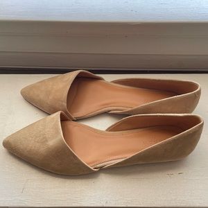 J crew pointed tan flats